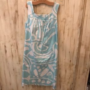 Ocean blue and white dress